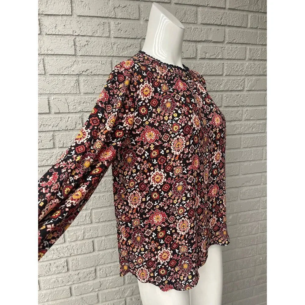 LOFT Petite Floral Long Sleeve Blouse Size XSP